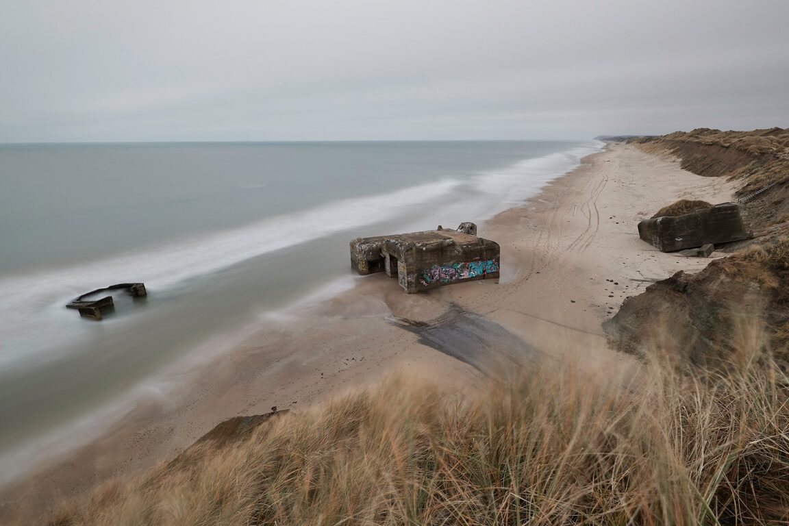 Kystbatteri på Stranden Efteråret
